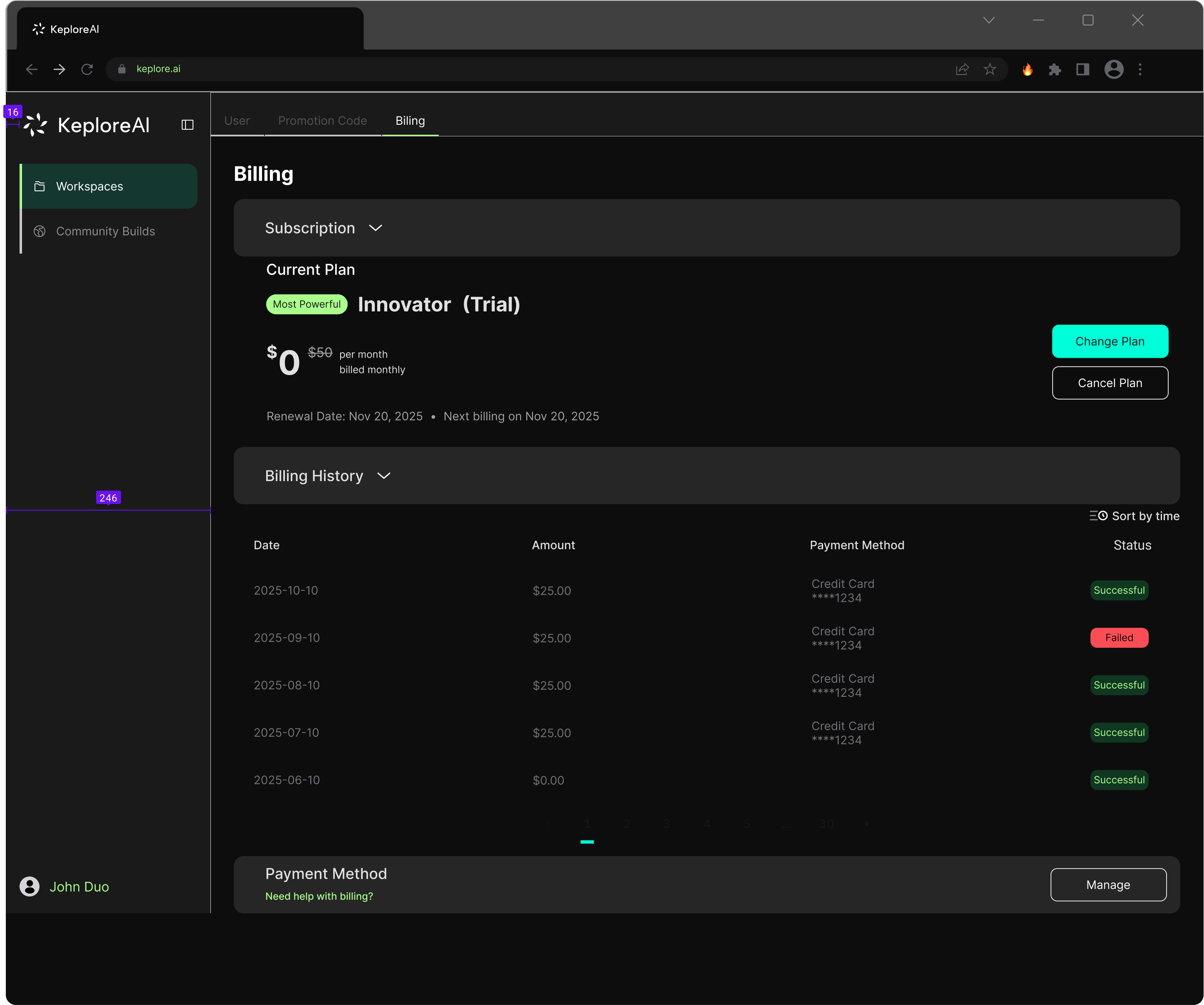 Cancel flow — current plan