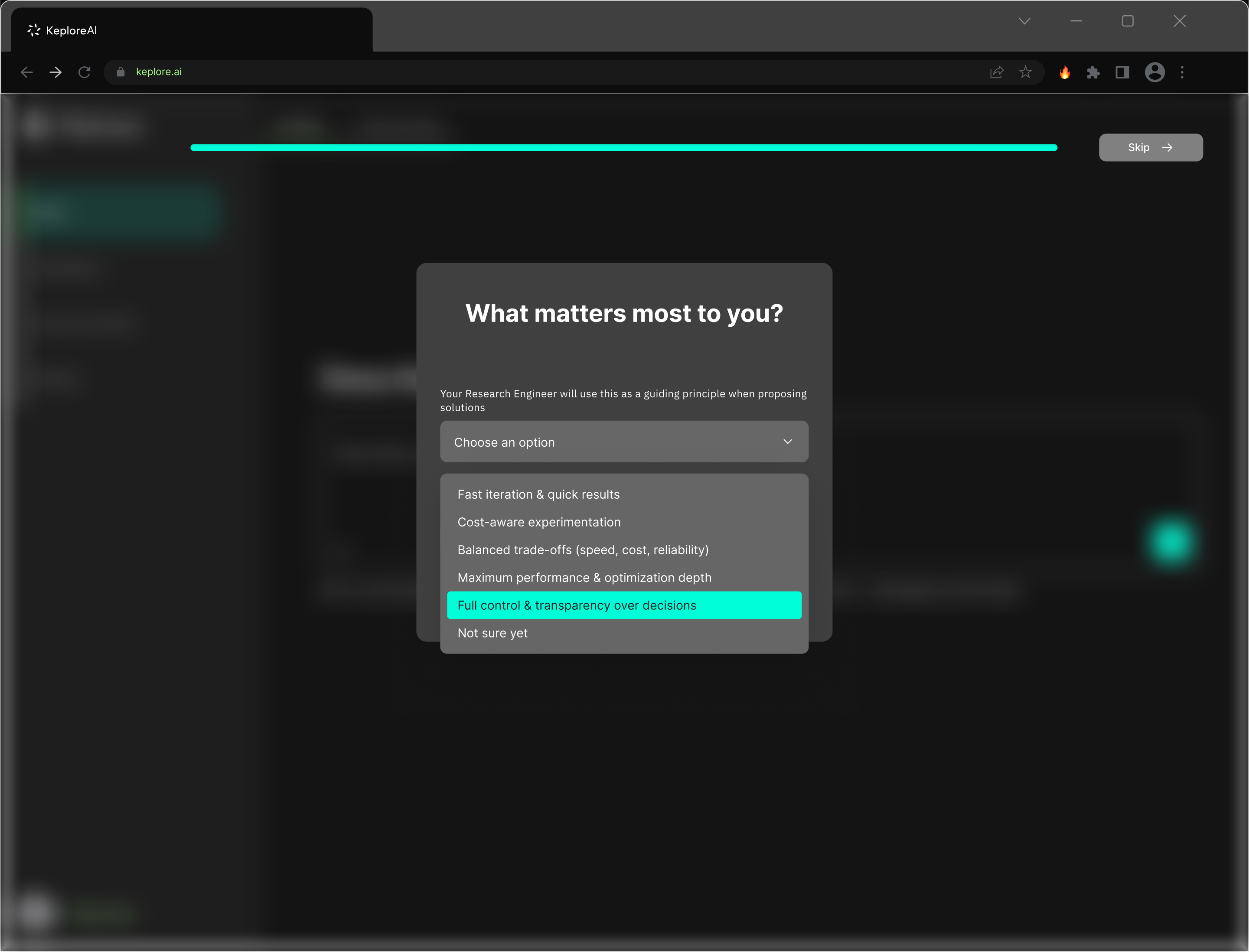 Onboarding step 4 — Priority