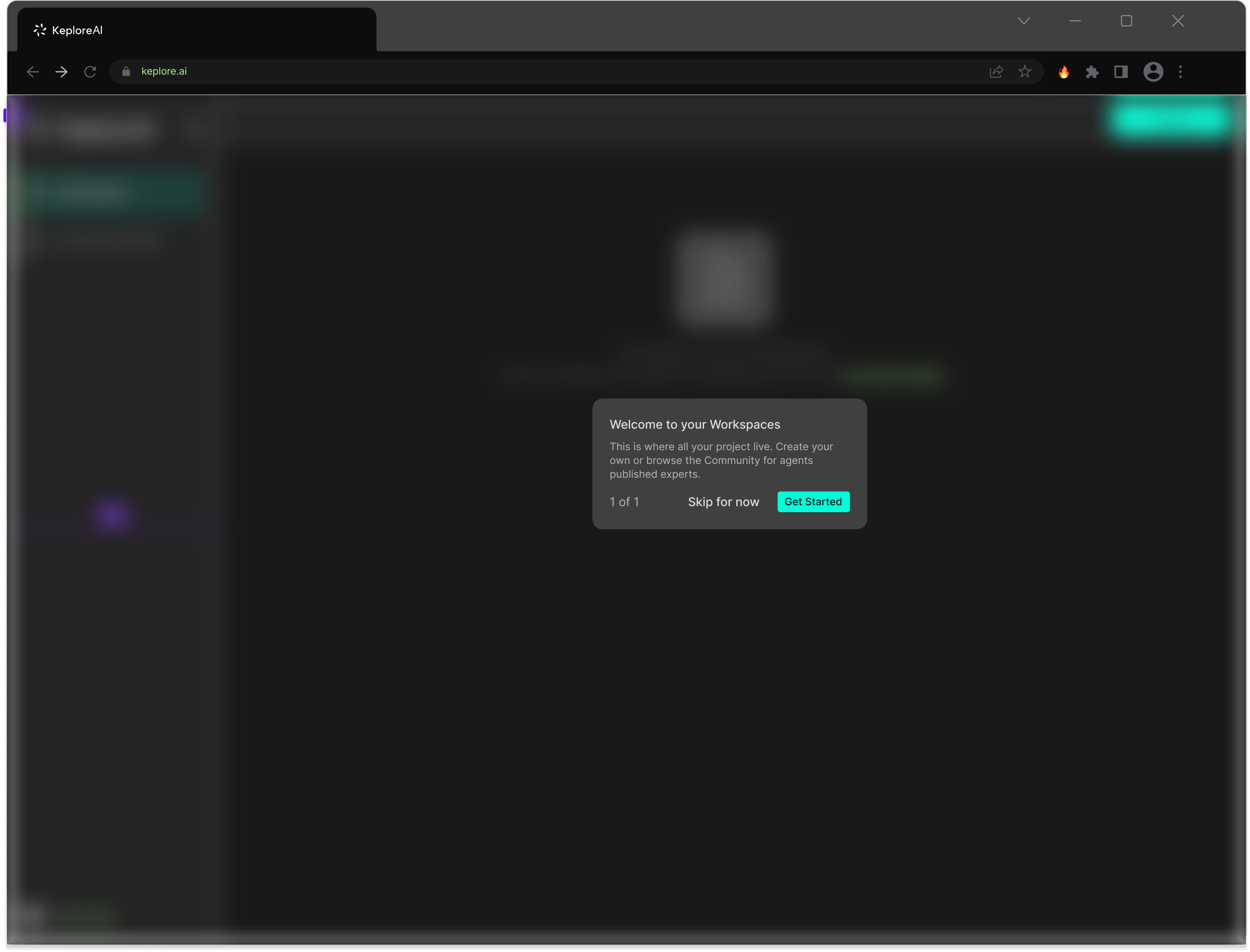 Workspace — tutorial step 1