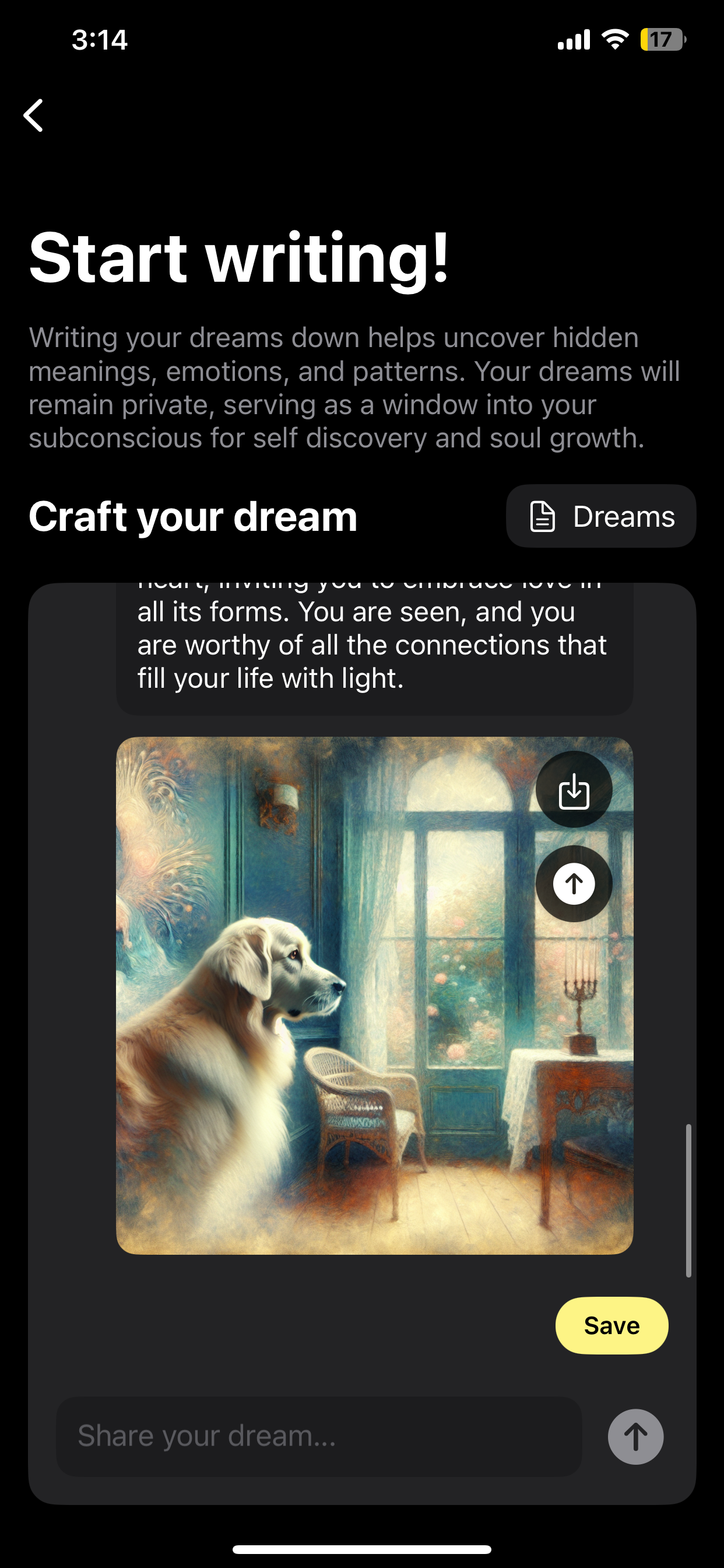 Dream visualization — figurative generation style
